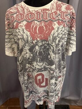 OU Sooner Graphic Short Sleeve Tee - White & Red